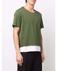 T-shirt girocollo verde oliva di Nick Fouquet