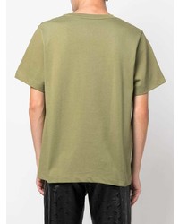 T-shirt girocollo verde oliva di Marine Serre