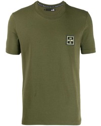 T-shirt girocollo verde oliva di Love Moschino