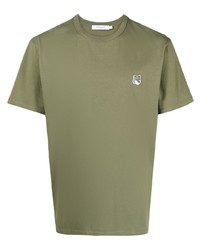 T-shirt girocollo verde oliva di MAISON KITSUNÉ