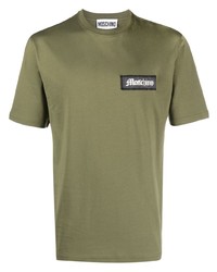 T-shirt girocollo verde oliva di Moschino