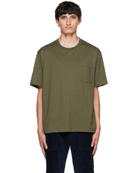 T-shirt girocollo verde oliva di Nanamica