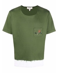 T-shirt girocollo verde oliva di Nick Fouquet