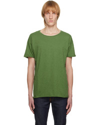 T-shirt girocollo verde oliva di Nudie Jeans