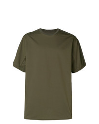 T-shirt girocollo verde oliva di Oamc
