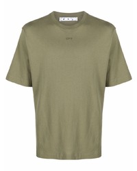 T-shirt girocollo verde oliva di Off-White