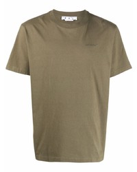 T-shirt girocollo verde oliva di Off-White