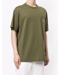 T-shirt girocollo verde oliva di Wooyoungmi