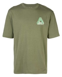 T-shirt girocollo verde oliva di Palace