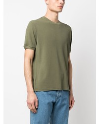 T-shirt girocollo verde oliva di Zanone