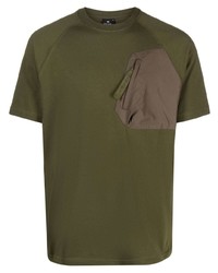 T-shirt girocollo verde oliva di PS Paul Smith