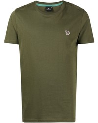T-shirt girocollo verde oliva di PS Paul Smith