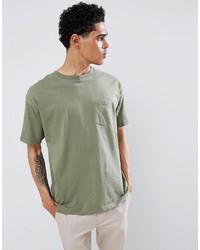 T-shirt girocollo verde oliva di Pull&Bear
