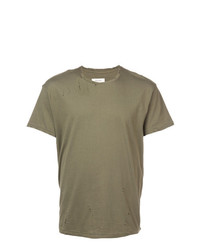 T-shirt girocollo verde oliva di R13