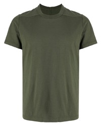 T-shirt girocollo verde oliva di Rick Owens