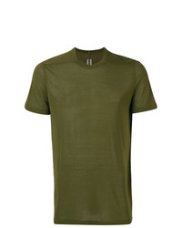 T-shirt girocollo verde oliva di Rick Owens
