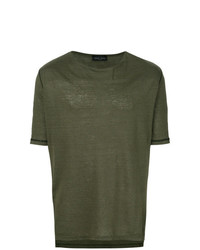 T-shirt girocollo verde oliva di Roberto Collina