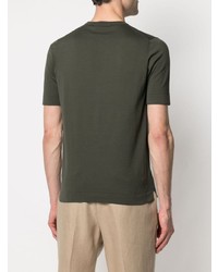 T-shirt girocollo verde oliva di Dell'oglio