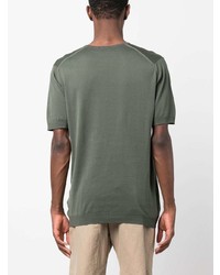 T-shirt girocollo verde oliva di John Smedley