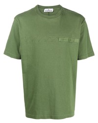 T-shirt girocollo verde oliva di Stone Island
