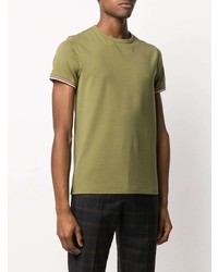 T-shirt girocollo verde oliva di Moncler