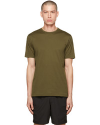 T-shirt girocollo verde oliva di Sunspel