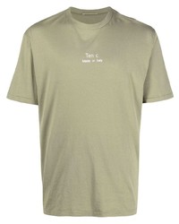 T-shirt girocollo verde oliva di Ten C