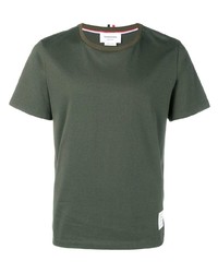 T-shirt girocollo verde oliva di Thom Browne