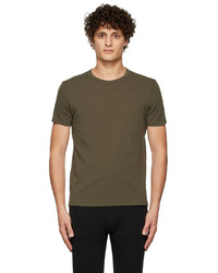 T-shirt girocollo verde oliva di Tom Ford