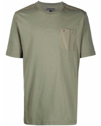 T-shirt girocollo verde oliva di Tommy Hilfiger