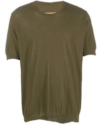 T-shirt girocollo verde oliva di Uma Wang