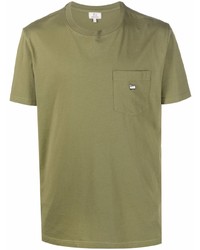 T-shirt girocollo verde oliva di Woolrich