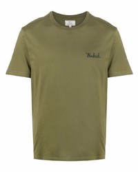 T-shirt girocollo verde oliva di Woolrich