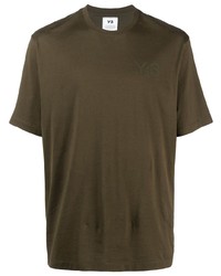 T-shirt girocollo verde oliva di Y-3