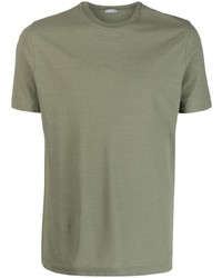 T-shirt girocollo verde oliva di Zanone
