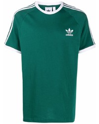 T-shirt girocollo verde scuro di adidas