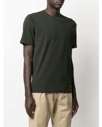 T-shirt girocollo verde scuro di Aspesi