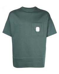 T-shirt girocollo verde scuro di Cerruti 1881