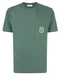 T-shirt girocollo verde scuro di Cerruti 1881