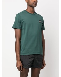 T-shirt girocollo verde scuro di Stone Island