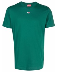 T-shirt girocollo verde scuro di Diesel