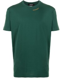 T-shirt girocollo verde scuro di DSQUARED2