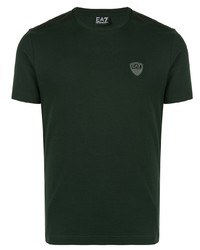 T-shirt girocollo verde scuro di Ea7 Emporio Armani