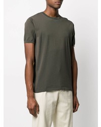 T-shirt girocollo verde scuro di Aspesi