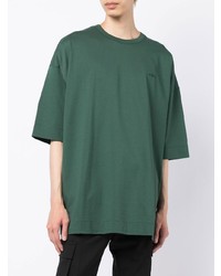 T-shirt girocollo verde scuro di Juun.J