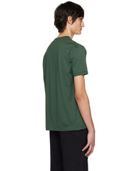 T-shirt girocollo verde scuro di Sunspel