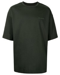 T-shirt girocollo verde scuro di Juun.J