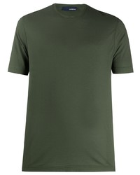 T-shirt girocollo verde scuro di Lardini