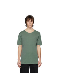 T-shirt girocollo verde scuro di Lemaire