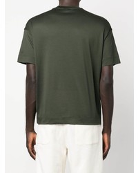T-shirt girocollo verde scuro di Emporio Armani